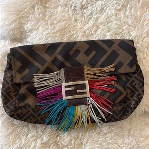 Fendi Zucca Fringe Baguette LARGE